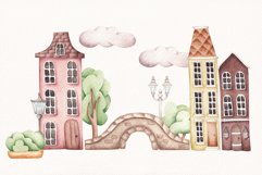 Watercolor ClipArt "Summer Town" Product Image 9