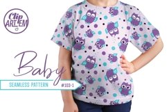 Purple Teal Owl Seamless Pattern, baby girl purple owl Product Image 2