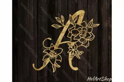 Letter A svg, Monogram font svg, Floral alphabet svg / cut Product Image 2