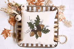 Acorn with leaves, Oak Nut, Fall Machine Embroidery Design Product Image 2