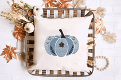 Floral Blue Pumpkin Embroidery Design Product Image 2