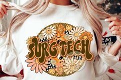 Surg Tech Png Surgical Tech Retro Groovy Floral Leopard Product Image 1