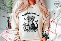 Rage Consumes Me Tabby Cat SVG: Retro Mental Health Meme Product Image 4