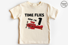 Time Flies Now I'm 1 Airplane Birthday Pilot Theme SVG Product Image 4
