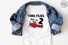 Time Flies Now I'm 2 Airplane Birthday Pilot Theme SVG Product Image 2
