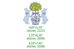 Easter Bunny with bow, Lemon Tree Machine Embroidery Product Image 2