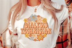 Retro Groovy Floral Dialysis Technician Png Dialysis Tech Product Image 1