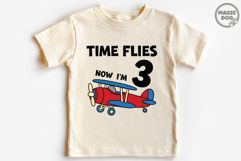 Airplane Birthday SVG: Time Flies Now I'm 3, Pilot Theme Product Image 2