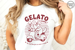 Gelato Time Dog, Cute Golden Retriever Scooter Ice Cream SVG Product Image 2