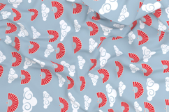 Japanese pattern with fans and clouds Product Image 2
