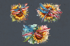 4th of July Dragonfly sublimation print design PNG Product Image 2