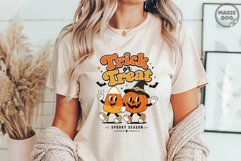 Trick or Treat Retro Halloween Cute Candy Corn and Pumpkin Product Image 2