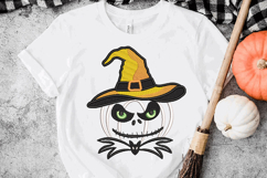 Halloween Pumpkin in hat. Jack-o-lantern. Spooky pumpkin. Product Image 3