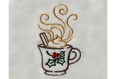 Christmas Coffee Machine Embroidery Design. Product Image 2