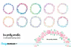Spring Flower Wreaths - Watercolor - 10 PNG images Product Image 2