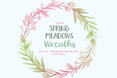 Green and Pink Spring Watercolor Wreaths Product Image 1