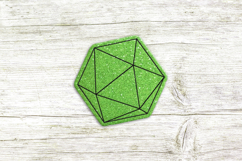 Angled D20 ITH Feltie Applique Embroidery