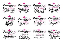 Princesses are born in ... Every 12 months Svg,Dxf,Png,Jpg,E Product Image 1