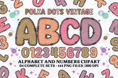 Polka Dot Vintage png Alphabet, polka dot letters doodle Product Image 1