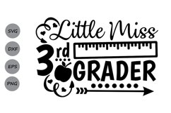 Little Miss 3rd grade svg, back to school svg, School svg. Product Image 1