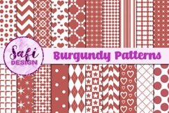 Burgundy Digital Paper Patterns Product Image 1