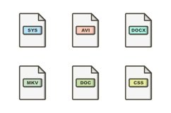 Set Of File Formats Icons Product Image 1