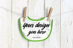 Baby Bib on Clothesline Photoshop PSD & PNG Product Mockup Product Image 5