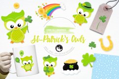 St. Patrick&#039;s Owls graphics and illustrations Product Image 1