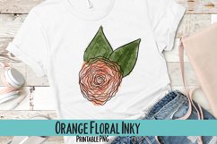 Orange Floral Inky Sublimation PNG Product Image 1