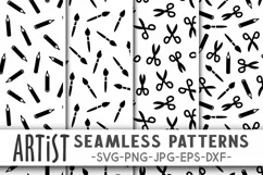Artist pattern svg Artist svg Pencil Brush Scissors svg png Product Image 1