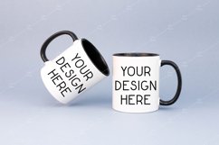 Mug Mockup 11 Oz Blank White Coffee Cups Black Handle Product Image 1