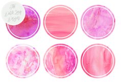 Pink Watercolor Label Clipart Product Image 4