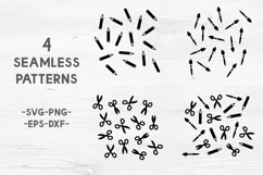 Artist pattern svg Artist svg Pencil Brush Scissors svg png Product Image 2