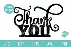 Thank You Cake Topper SVG |Thank You Sign SVG Product Image 2