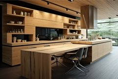Modern kitchen interior with wooden finishes Product Image 1