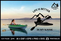 Kayak Logo SVG, Kayak Saying, Life is Better, Kayak Woman Product Image 7