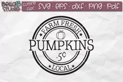 Farm Fresh Local Pumpkins SVG File, Autumn Sign SVG Product Image 2