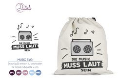 Musik muss Laut sein SVG | Kassettenspieler SVG Product Image 1