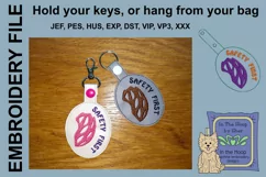 ITH Bike Helmet Key Fob - Embroidery Design Product Image 1