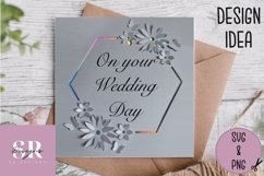 3D Hexagon frame| Paper cutting | floral frame SVG. Product Image 3