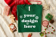 Christmas Bella Canvas 3001 mockup Green tshirt mockup Product Image 1