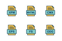 Set Of File Formats Icons Product Image 1