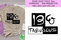 13 and fabulous svg, 13th birthday svg, birthday svg Product Image 1