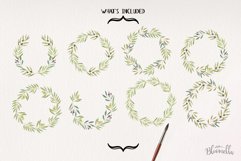 Olive Branches 8 Wreath Watercolor Leaves Olives Green Set Product Image 4