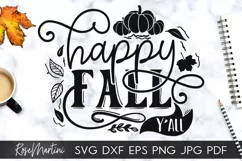 Happy Fall Y'All SVG PNG Fall SVG Autumn Pumpkin Spice SVG Product Image 7