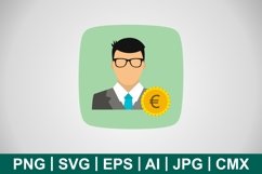 Vector Euro with Man Icon Product Image 1