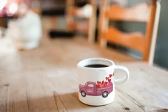Watercolor vintage Valentine truck load with kisses XOXO png Product Image 3