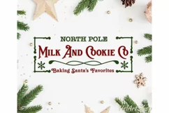 Milk And Cookie Co, Vintage Christmas sign svg Product Image 2