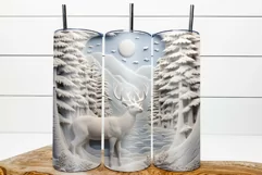 3d christmas tumbler / 3d Deer tumbler / deer forest Product Image 4
