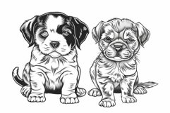Adorable illustrated puppies sitting side by side Product Image 1